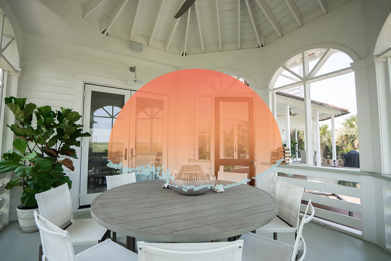 Screened waterfront porch, KMS real estate listing photography