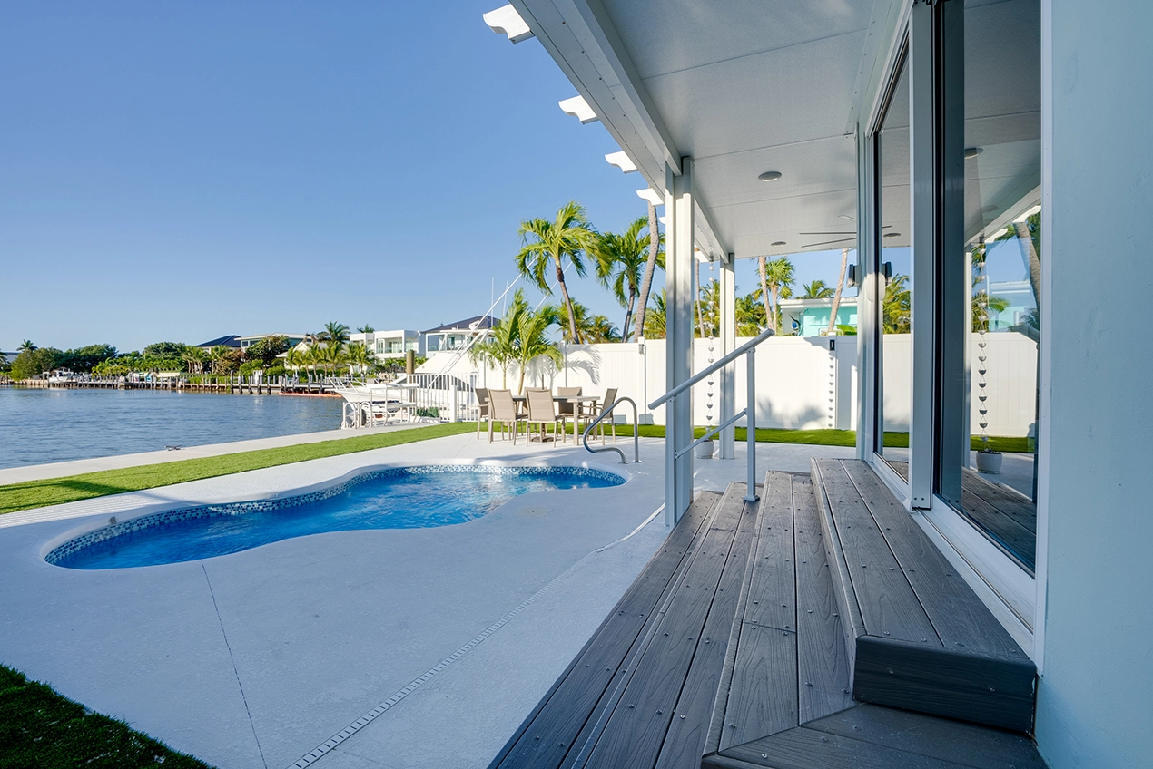 Waterfront pool and dock, KMS real estate listing photography