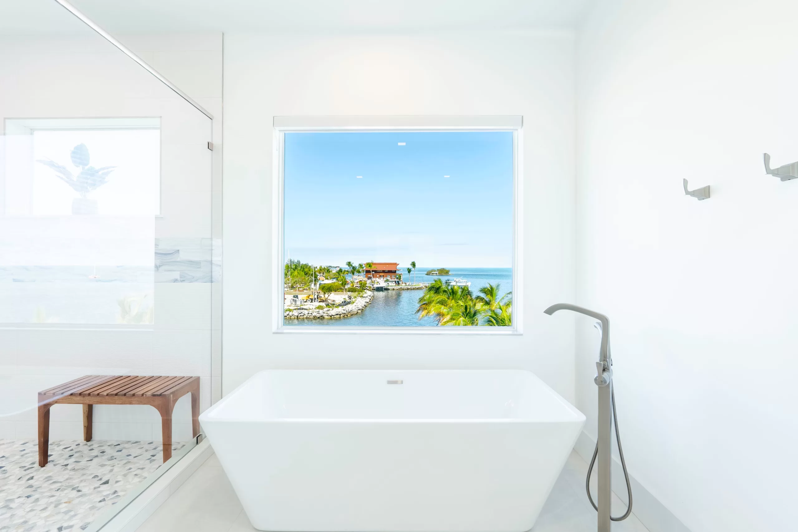 Primary bathroom with a water view, KMS real estate listing photography